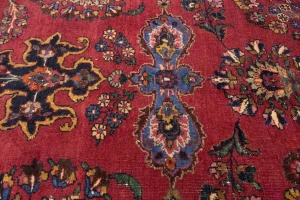 Antique Red Traditional 10'5X16'7 Mashad Persian Rug