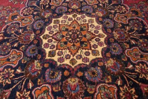 Antique Red Traditional 10'5X16'7 Mashad Persian Rug