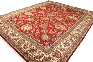 Semi Antique Red Traditional 12X15 Tabriz Persian Rug
