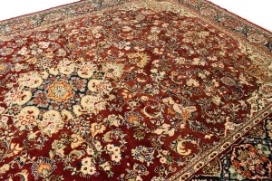 Semi Antique Maroon Red Traditional 10'5X17 Mahal Persian Rug