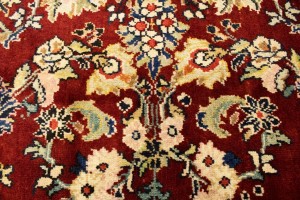 Semi Antique Maroon Red Traditional 10'5X17 Mahal Persian Rug