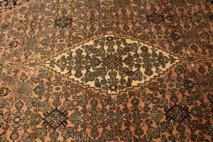 Antique Peach Orange Tribal 11X15 Hamedan Persian Rug