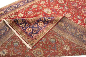 Vintage Red Traditional 10X14'5 Tabriz Persian Rug