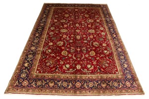Vintage Red Traditional 10X14'5 Tabriz Persian Rug