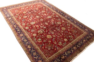 Vintage Red Traditional 10X14'5 Tabriz Persian Rug