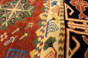 Rusty Red Geometric 6X7 Kazak Pakistan Rug