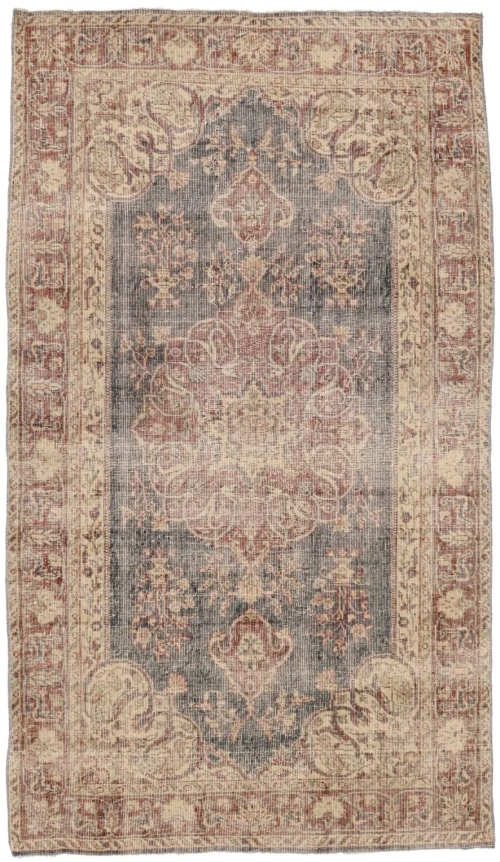 Antique Floral Anatolian 4X7 Turkish Oriental Rug