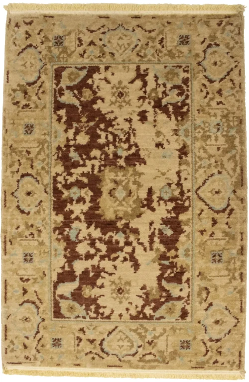 Beige Floral Peshawar 2X3 Pakistan Oriental Rug