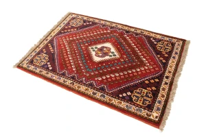 Red Tribal 3'4X4'8 Shiraz Persian Rug