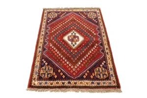 Red Tribal 3'4X4'8 Shiraz Persian Rug