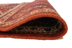 Red Tribal 3'4X4'8 Shiraz Persian Rug