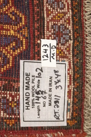 Red Tribal 3'4X4'8 Shiraz Persian Rug