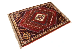 Red Tribal 3'4X4'8 Shiraz Persian Rug