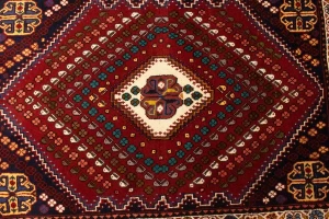 Red Tribal 3'4X4'8 Shiraz Persian Rug