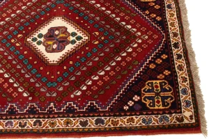 Red Tribal 3'4X4'8 Shiraz Persian Rug