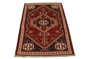 Rusty Red Tribal 3'5X5 Shiraz Persian Rug