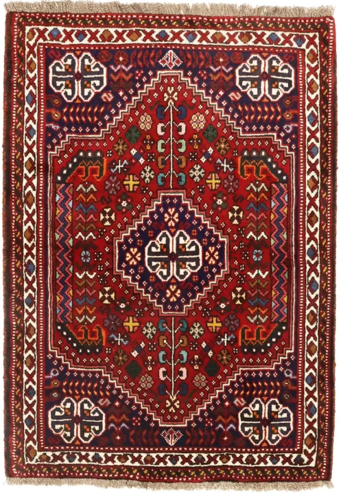 Red Tribal 3'5X5 Shiraz Persian Rug