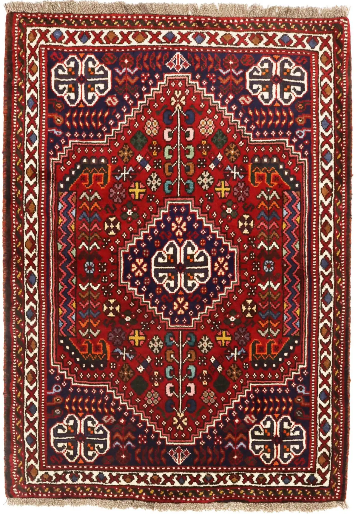 Red Tribal 3'5X5 Shiraz Persian Rug