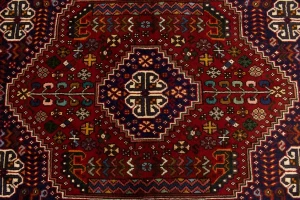 Red Tribal 3'5X5 Shiraz Persian Rug
