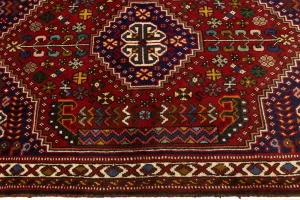 Red Tribal 3'5X5 Shiraz Persian Rug