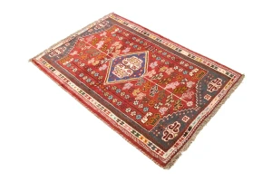 Red Tribal 3'5X5 Shiraz Persian Rug