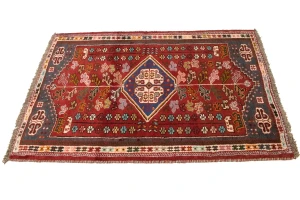 Red Tribal 3'5X5 Shiraz Persian Rug