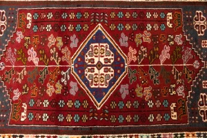 Red Tribal 3'5X5 Shiraz Persian Rug