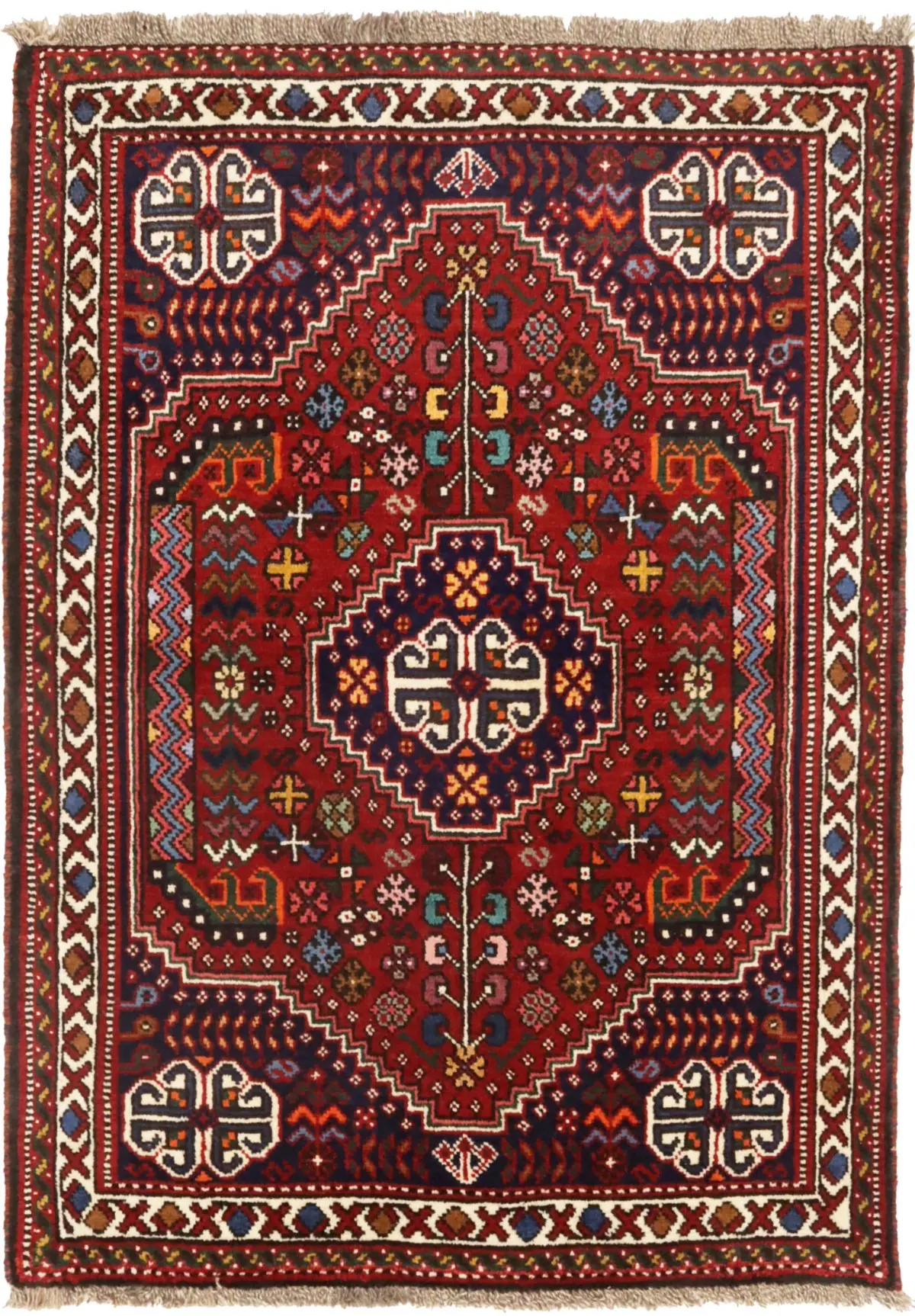 Red Tribal 3'5X5 Shiraz Persian Rug