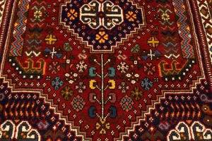 Red Tribal 3'5X5 Shiraz Persian Rug