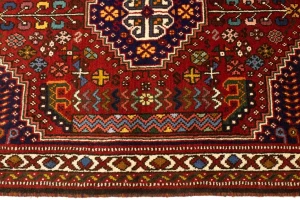 Red Tribal 3'5X5 Shiraz Persian Rug