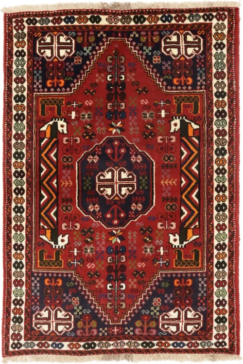 Red Tribal 3'4X5 Shiraz Persian Rug