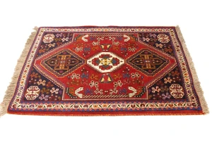 Red Tribal 3'5X5 Shiraz Persian Rug
