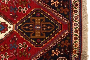 Red Tribal 3'5X5 Shiraz Persian Rug