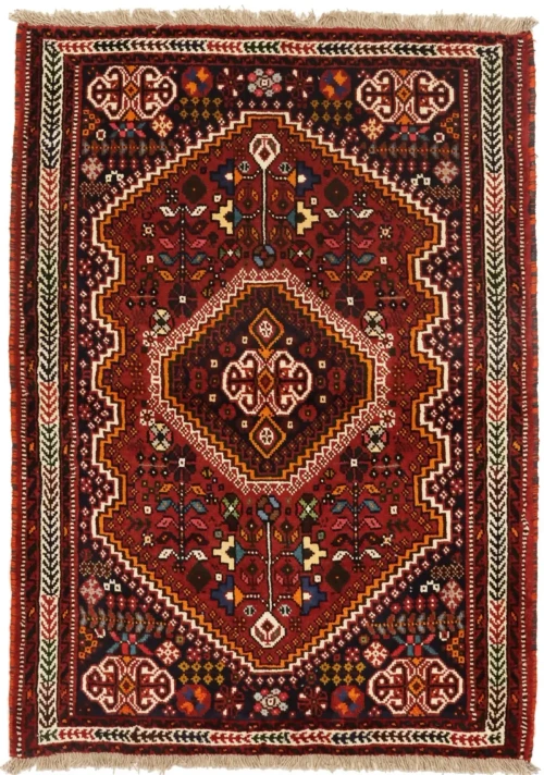 Red Tribal 3'5X5 Shiraz Persian Rug