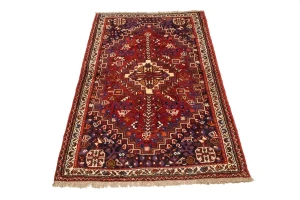 Red Tribal 3'4X5 Shiraz Persian Rug