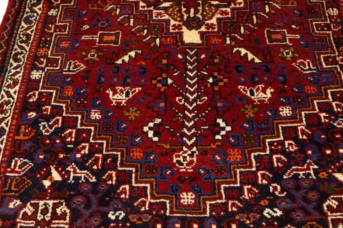 Red Tribal 3'4 X 5'0 Ft Shiraz Persian Area Rug