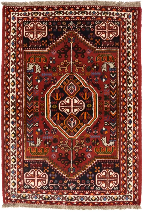 Rusty Red Tribal 3'5X5 Shiraz Persian Rug