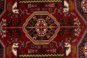 Red Tribal 3'5X5 Shiraz Persian Rug
