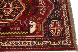 Red Tribal 3'5X5 Shiraz Persian Rug