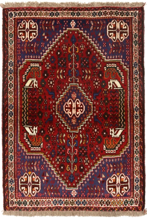 Red Tribal 3'4X4'9 Shiraz Persian Rug