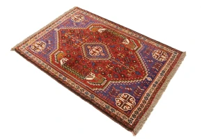 Red Tribal 3'4X4'9 Shiraz Persian Rug