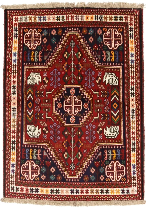 Red Tribal 3'4X4'7 Shiraz Persian Rug