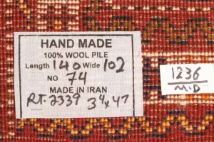 Red Tribal 3'4X4'7 Shiraz Persian Rug