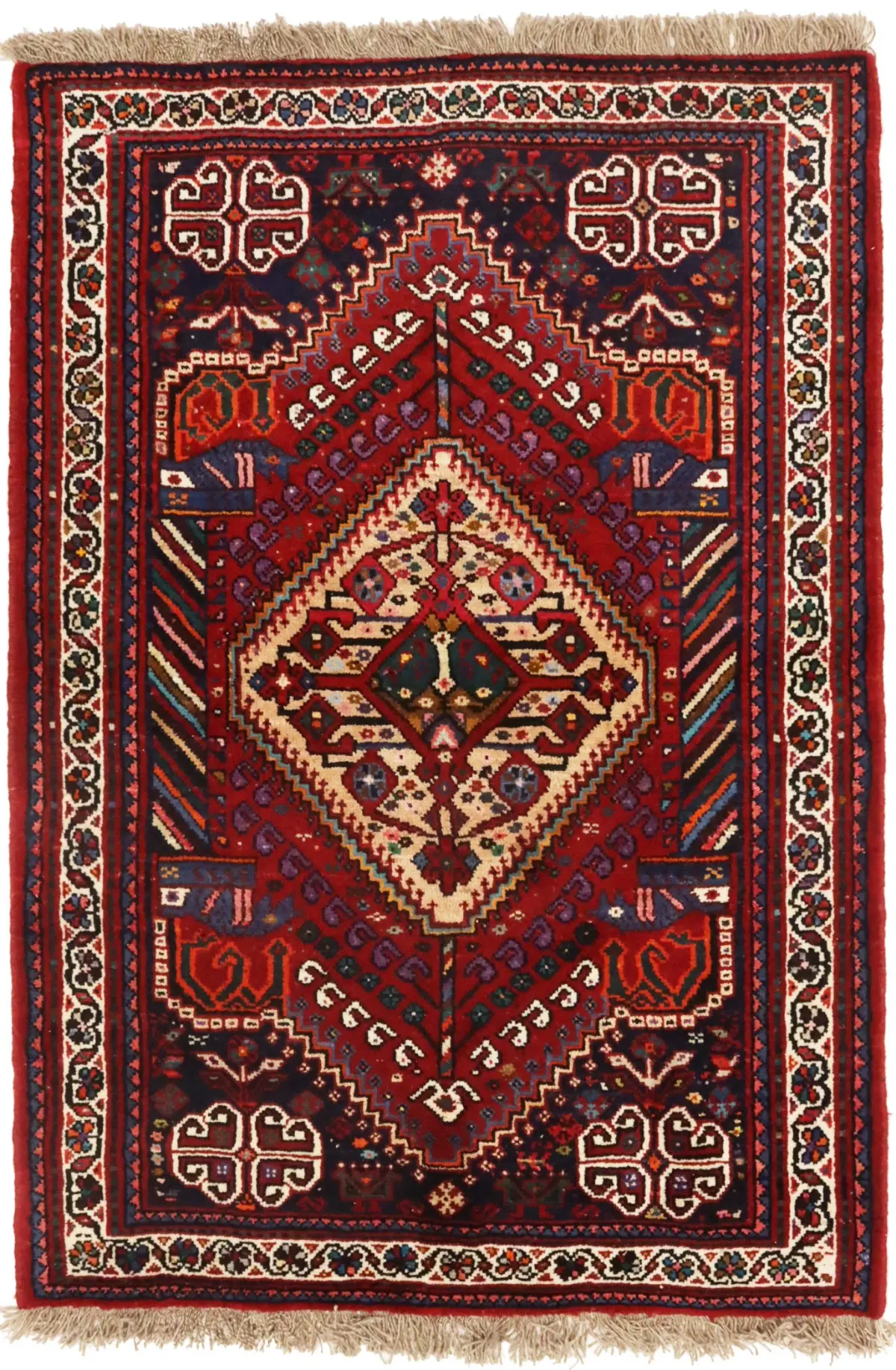 Red Tribal 3'5X5 Shiraz Persian Rug