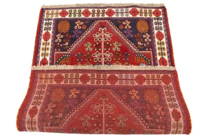 Red Tribal 3'5X5 Shiraz Persian Rug