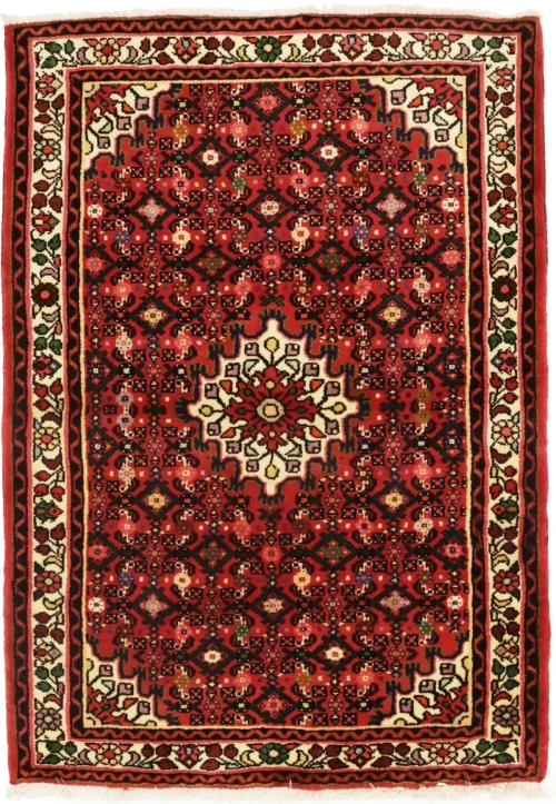 Bittersweet Red Tribal 3'6X5'0 Hamedan Persian Rug