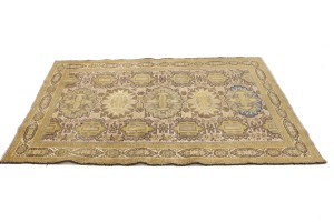Cream Floral 4X6 Semi Antique Vintage Oriental Persian Rug
