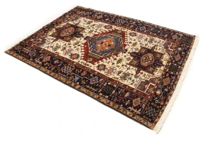 Cream 5X7 Geometric Tribal Vintage Oriental Persian Rug