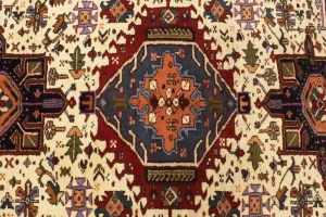 Cream 5X7 Geometric Tribal Vintage Oriental Persian Rug