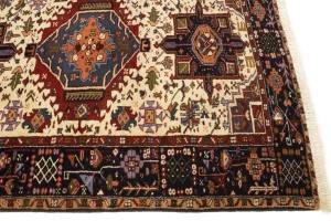 Cream 5X7 Geometric Tribal Vintage Oriental Persian Rug